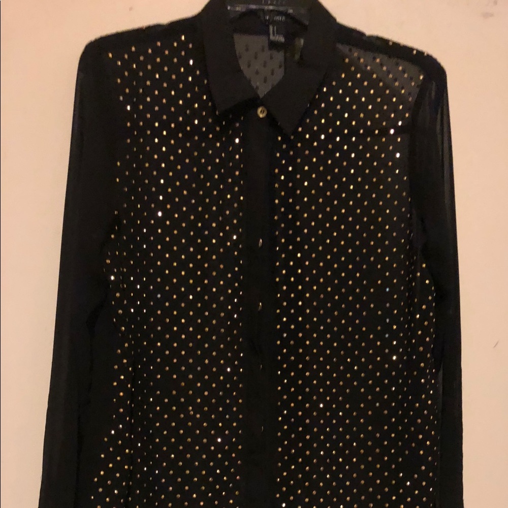Black And gold blouse